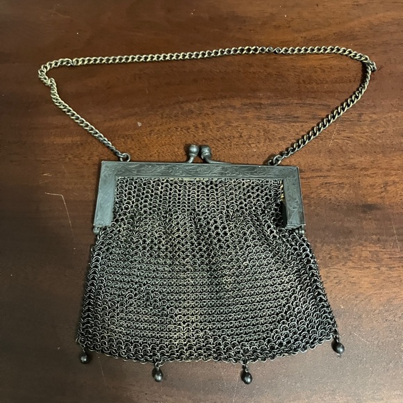 Handbags - Collectible Antique German Silver Mesh / Chainmail Small Purse